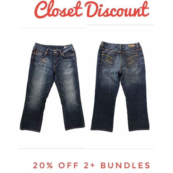 Seven7 Sz 18 Flower Studded Straight Leg (B) - Picture 1 of 12